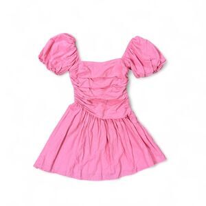 Hello Molly Women's Puffy Sleeve Ruffle Pretty Pals Pink Mini Dress Size XS